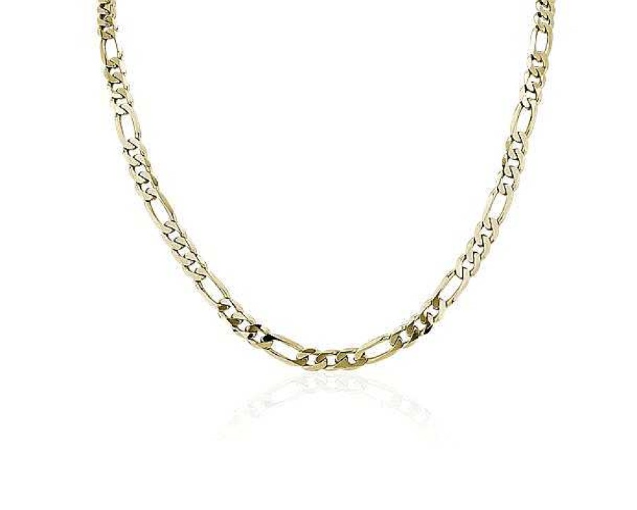 Necklaces | Blue Nile 22" Men'S Figaro Chain Necklace In 14K Yellow Gold (7.5 Mm)