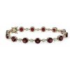 Bracelets | Blue Nile Garnet And White Sapphire Alternating Bracelet In 14K Yellow Gold