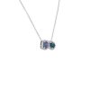 Necklaces | Blue Nile Tanzanite And Blue Topaz With Diamond Halo Two Stone Pendant In 14K White Gold