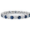 Rings | Blue Nile Luna Sapphire And Diamond Eternity Ring In 14K White Gold (2.2 Mm)