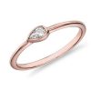 Rings | Blue Nile Mini Pear Shape Diamond Fashion Ring In 14K Rose Gold (1/10 Ct. Tw.)