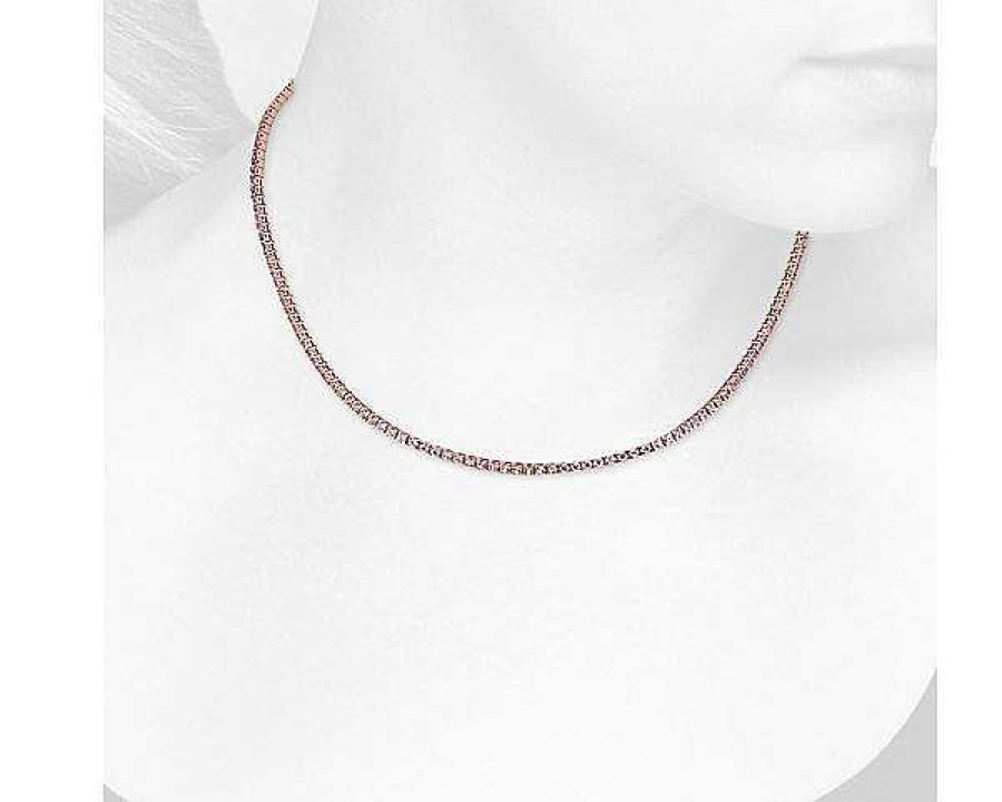 Necklaces | Blue Nile 17.5" Pink Sapphire Eternity Necklace In 14K Rose Gold