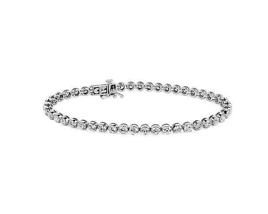 Bracelets | Blue Nile Floating Diamond Tennis Bracelet In 14K White Gold (7 Ct. Tw.)