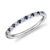 Women'S Rings | Blue Nile Riviera Pav Sapphire And Diamond Ring In Platinum (1.5Mm)