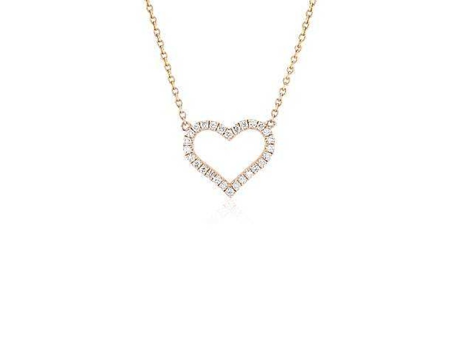 Necklaces | Blue Nile Diamond Heart Necklace In 14K Rose Gold (1/5 Ct. Tw.)