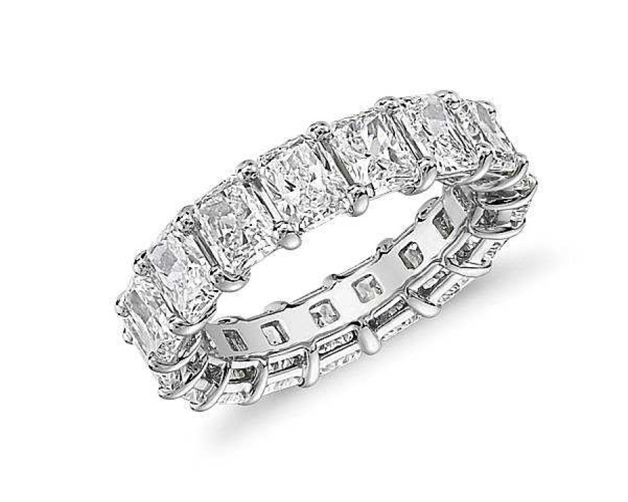 Women'S Rings | Blue Nile Lab Grown Diamond Radiant Cut Eternity Ring In Platinum (7 Ct. Tw.)