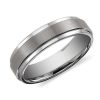 Men'S Rings | Blue Nile Brushed And Polished Comfort Fit Wedding Ring In Classic Gray Tungsten Carbide (6Mm)