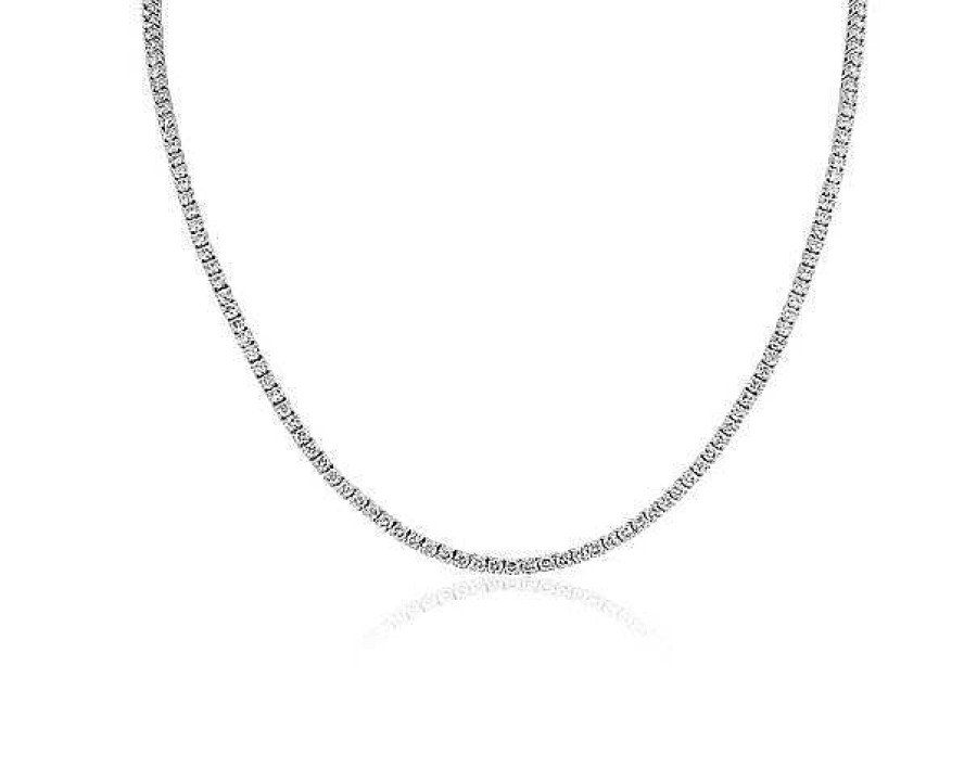 Necklaces | Blue Nile Lab Grown Diamond Tennis Necklace In 14K White Gold (10 Ct. Tw.)