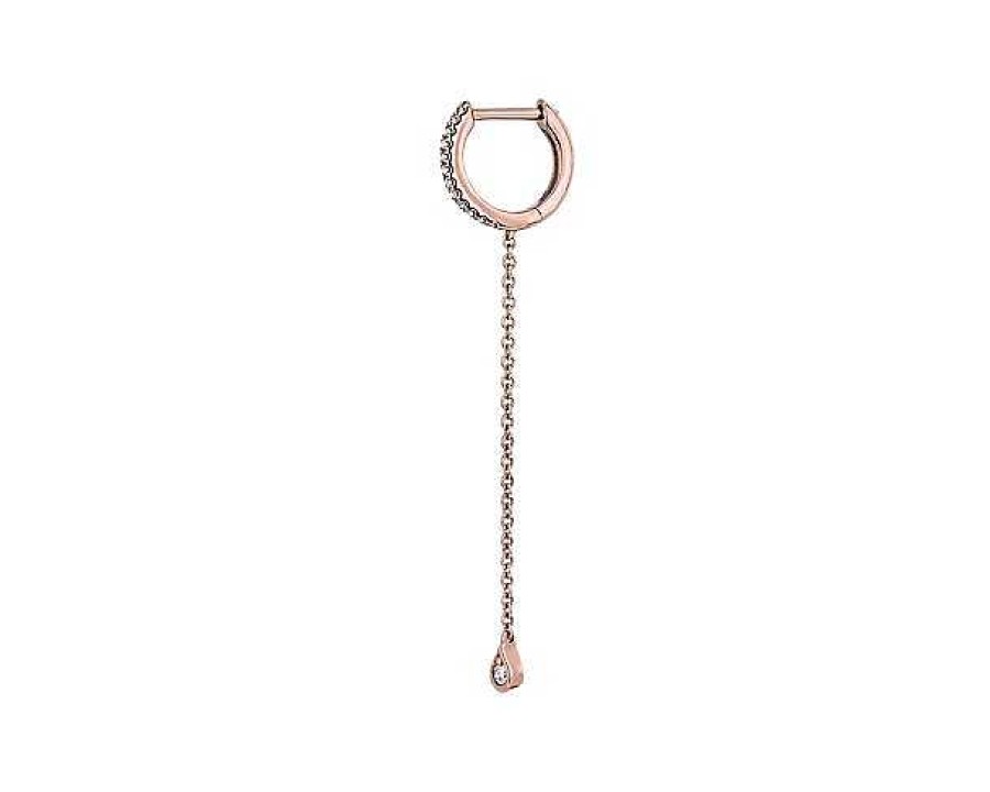 Earrings | Blue Nile Diamond Mini Drop Earrings In 14K Rose Gold (1/10 Ct. Tw.)