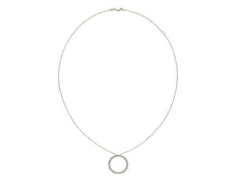 Necklaces | Blue Nile Riviera Pav Diamond Circle Necklace In 14K Yellow Gold (3/4 Ct. Tw.)