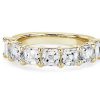 Women'S Rings | Blue Nile Seven Stone Asscher Lab Grown Diamond Ring In 14K Yellow Gold (3 Ct. Tw.)