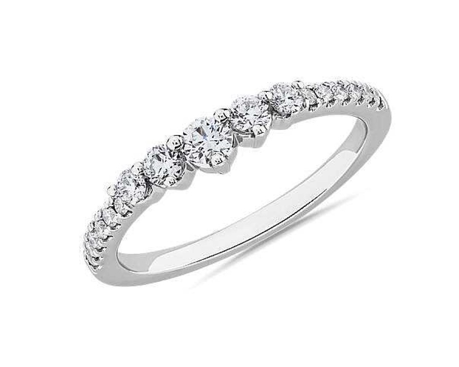 Rings | Blue Nile Tiara Pav Diamond Ring In Platinum (1/3 Ct. Tw.)