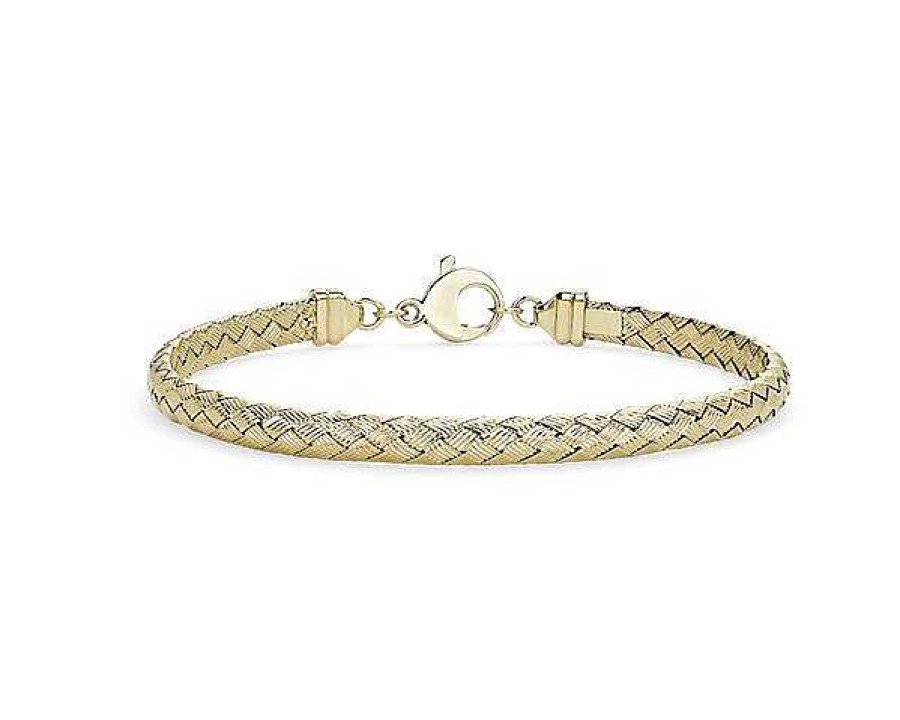 Bracelets | Blue Nile 7.25" Basket Weave Bangle In 14K Yellow Gold (5 Mm)