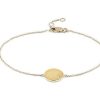 Bracelets | Blue Nile Mini Diamond Accented Disc Bracelet In 14K Yellow Gold