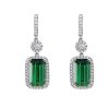 Earrings | Blue Nile Extraordinary Collection: Tourmaline And Diamond Drop Earrings In 18K White Gold (15X9 Mm)