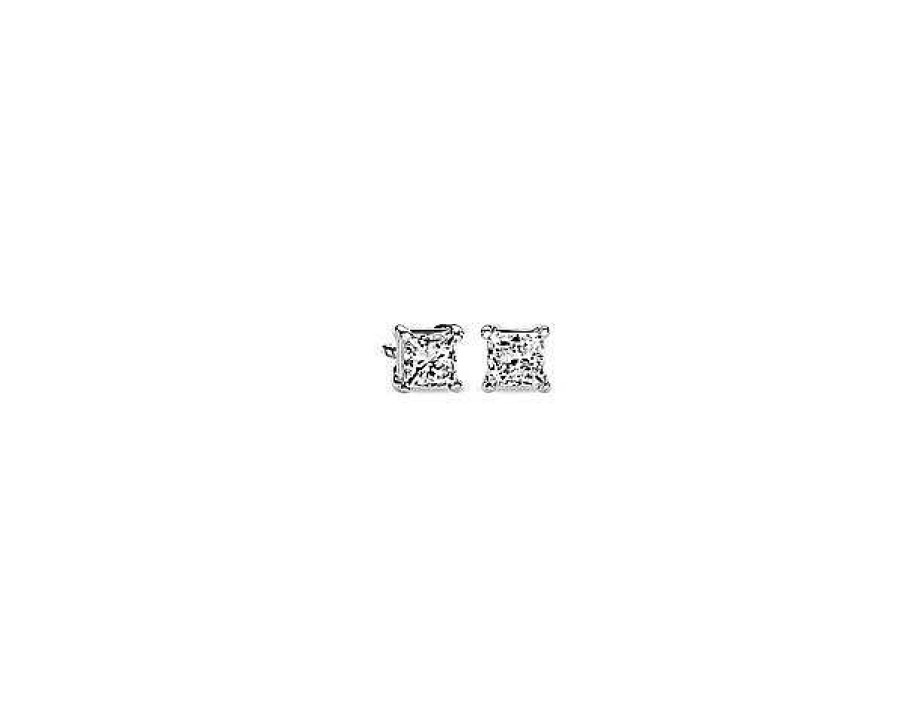 Earrings | Blue Nile Lab Grown Diamond Princess Cut Stud Earrings In Platinum (1/2 Ct. Tw.)