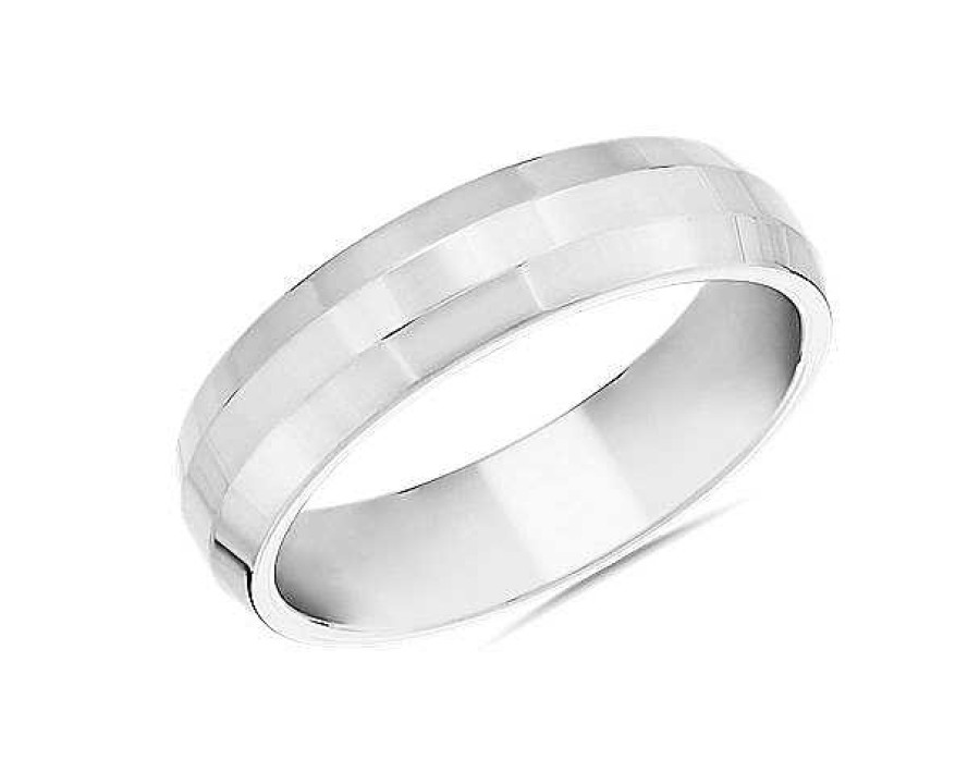 Rings | Blue Nile Zac Zac Posen Modern Beveled Edge Plain Ring In 14K White Gold (6Mm)