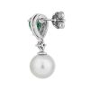 Earrings | Blue Nile Classic Akoya Cultured Pearl Drop Earrings With Emerald And Diamond Detail In 14K White Gold