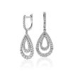 Earrings | Blue Nile Diamond Open Teardrop Graduated Earrings In 14K White Gold (1 1/4 Ct. Tw.)