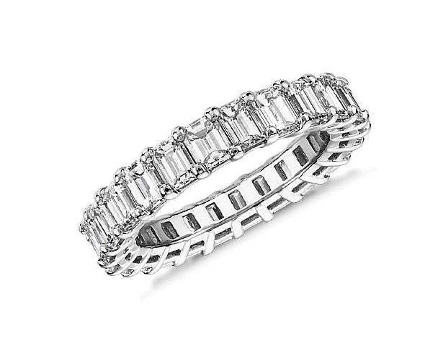 Women'S Rings | Blue Nile Emerald Cut Diamond Eternity Ring In 14K White Gold (4 Ct. Tw.)