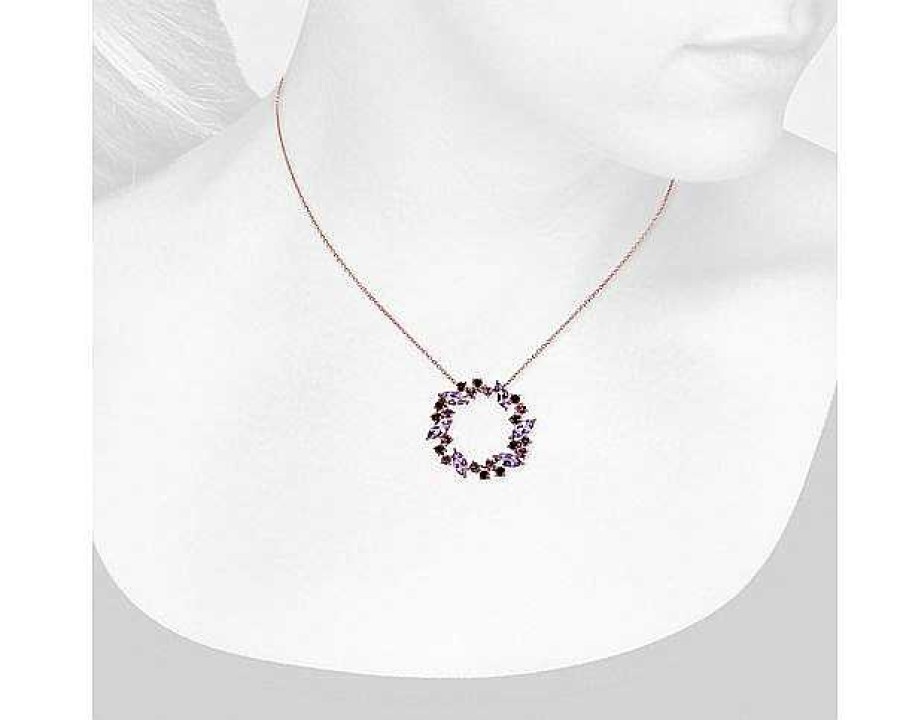 Necklaces | Blue Nile Rhodolite And Amethyst Wreath-Shaped Pendant In 14K Rose Gold