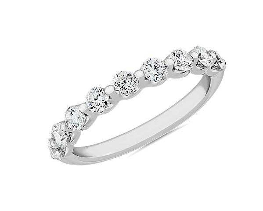 Women'S Rings | Blue Nile Floating Diamond Wedding Ring In 14K White Gold (3/4 Ct. Tw.)