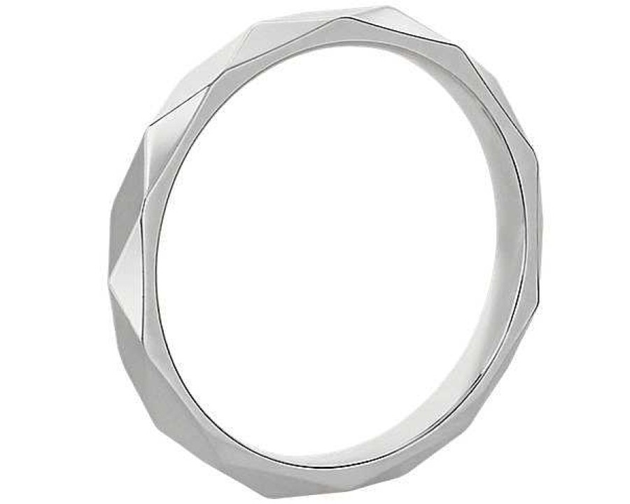 Women'S Rings | Blue Nile Stackable Beveled Triangle High Finish Ring In Platinum (2Mm)