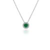 Necklaces | Blue Nile Emerald And Diamond Halo Pendant In 14K White Gold (5Mm)