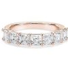 Women'S Rings | Blue Nile Seven Stone Asscher Diamond Ring In 14K Rose Gold (2 Ct. Tw.)