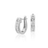 Earrings | Blue Nile Princess-Cut Hoop Diamond Earrings In 18K White Gold (1 Ct. Tw.)