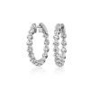 Earrings | Blue Nile Floating Diamond Eternity Hoop Earrings In 14K White Gold (2 Ct. Tw.)