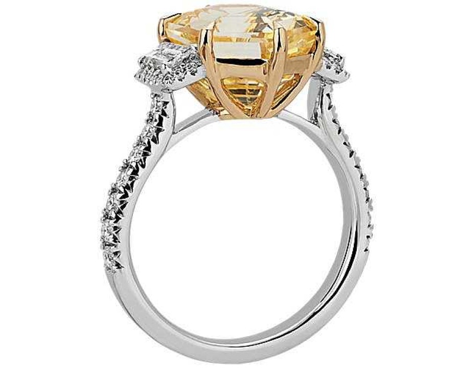 Rings | Blue Nile Extraordinary Collection: Yellow Sapphire And Diamond Ring In 18K White Gold