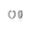 Earrings | Blue Nile Mini Double Row Diamond Huggie Hoop Earrings In 14K White Gold (1/3 Ct. Tw.)