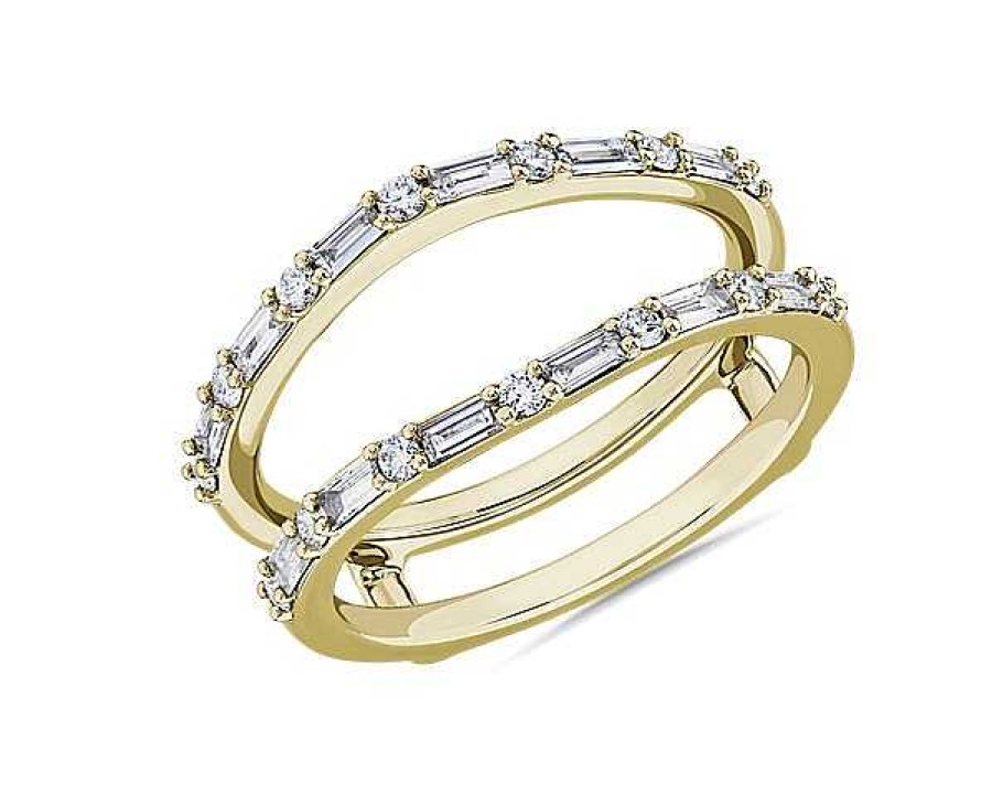 Women'S Rings | Blue Nile Baguette And Round Diamond Insert In 14K Yellow Gold (1/2 Ct. Tw.)