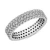 Rings | Blue Nile Triple Row Diamond Eternity Ring In 14K White Gold (1 5/8 Ct. Tw.)