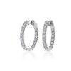 Earrings | Blue Nile French Pav Eternity Diamond Hoop Earrings In 14K White Gold (1 Ct. Tw.)