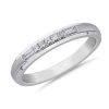 Men'S Rings | Blue Nile Men'S Princess And Baguette Diamond Wedding Ring In 14K White Gold (1/5 Ct. Tw.)