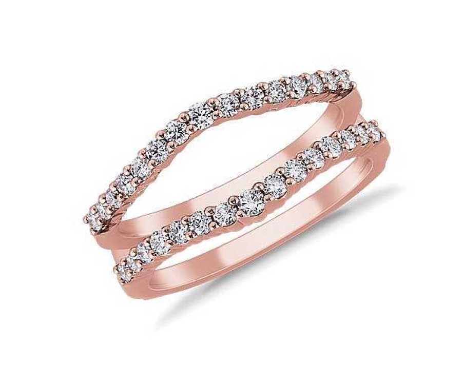 Women'S Rings | Blue Nile Curved Pav Diamond Ring Insert In 18K Rose Gold (1/2 Ct. Tw.)