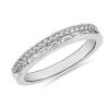 Rings | Blue Nile Zac Zac Posen Double Row Baguette & Pav Diamond Wedding Ring In 14K White Gold (3 Mm, 3/8 Ct. Tw.)