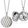 Necklaces | Blue Nile Monica Rich Kosann Two-Tone Basket Woven Locket In Sterling Silver And 18K Yellow Gold (1 Mm)