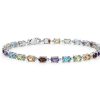 Bracelets | Blue Nile Petite Oval Multicolor Gemstone Bracelet In Sterling Silver (5X3Mm)