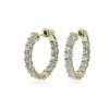 Earrings | Blue Nile Luna Diamond Eternity Hoop Earrings In 18K Yellow Gold (2 Ct. Tw.) G/Si