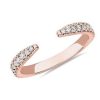 Rings | Blue Nile Open Point Stackable Wedding Ring In 14K Rose Gold (1/4 Ct. Tw.)