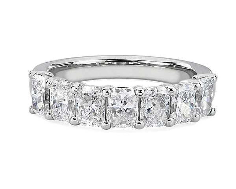 Women'S Rings | Blue Nile Seven Stone Radiant Lab Grown Diamond Ring In Platinum (2 Ct. Tw.)