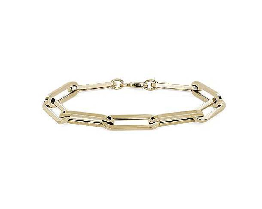 Bracelets | Blue Nile 7.5" Large Paperclip Bracelet In 14K Italian Yellow Gold (7 Mm)