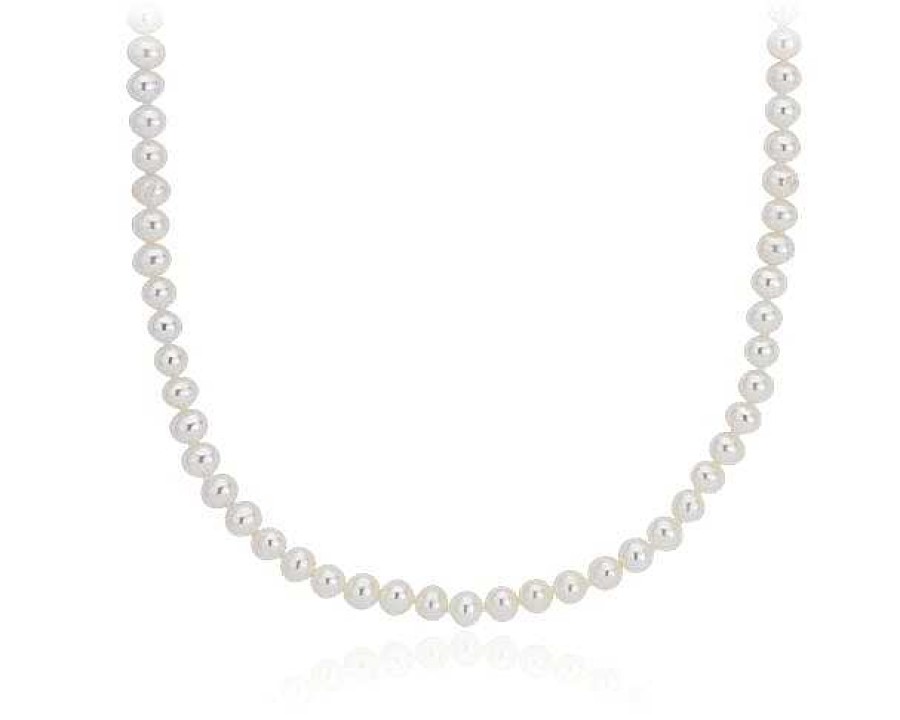 Necklaces | Blue Nile 16" Freshwater Cultured Pearl Strand Necklace In 14K White Gold (3.5-4Mm)