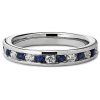 Women'S Rings | Blue Nile Channel Set Alternating Diamond And Blue Sapphire Ring In Platinum (1/2 Ct. Tw.)