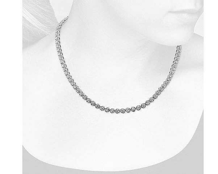 Necklaces | Blue Nile Straight Eternity Necklace In 14K White Gold (12 Ct.Tw)