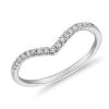 Rings | Blue Nile Diamond Chevron Stackable Fashion Ring In 14K White Gold (1/10 Ct. Tw.)