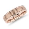 Men'S Rings | Blue Nile Brushed Inlay Wedding Ring In 14K Rose Gold (6Mm)